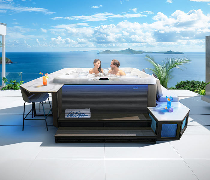 Calspas hot tub being used in a family setting - Lenexa